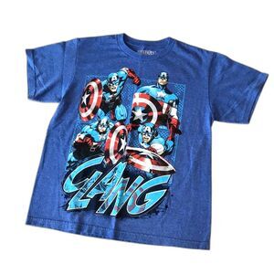 Marvel Captain America Graphic Tee Kid's Size Medium Blue